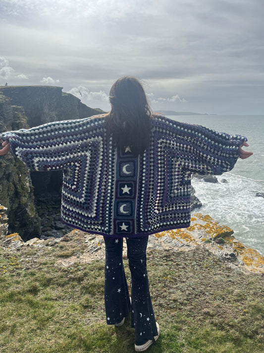 Celestial Seren Crochet Cardigan - HANDMADE